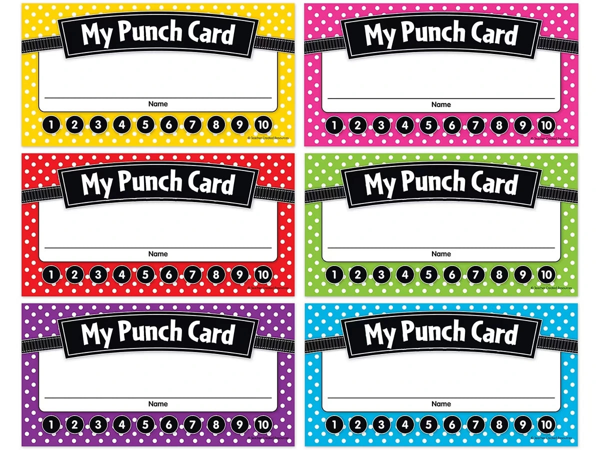 Polka Dot Incentive Punch Cards - US 2741