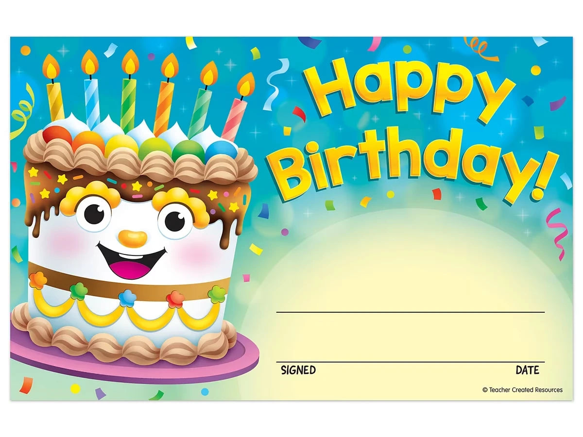 Birthday Cake Certificates - US 4333