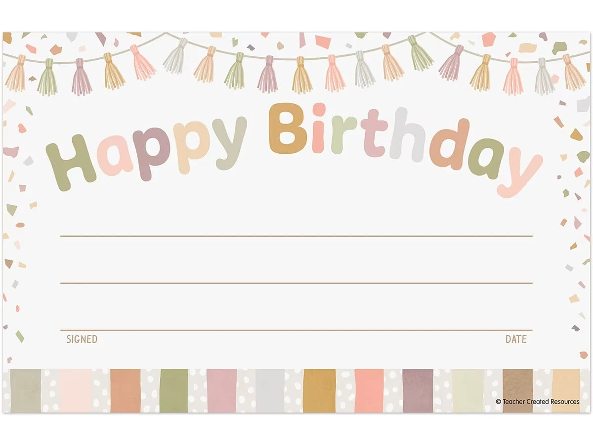 Terrazzo Tones Birthday Certificates - US 2205