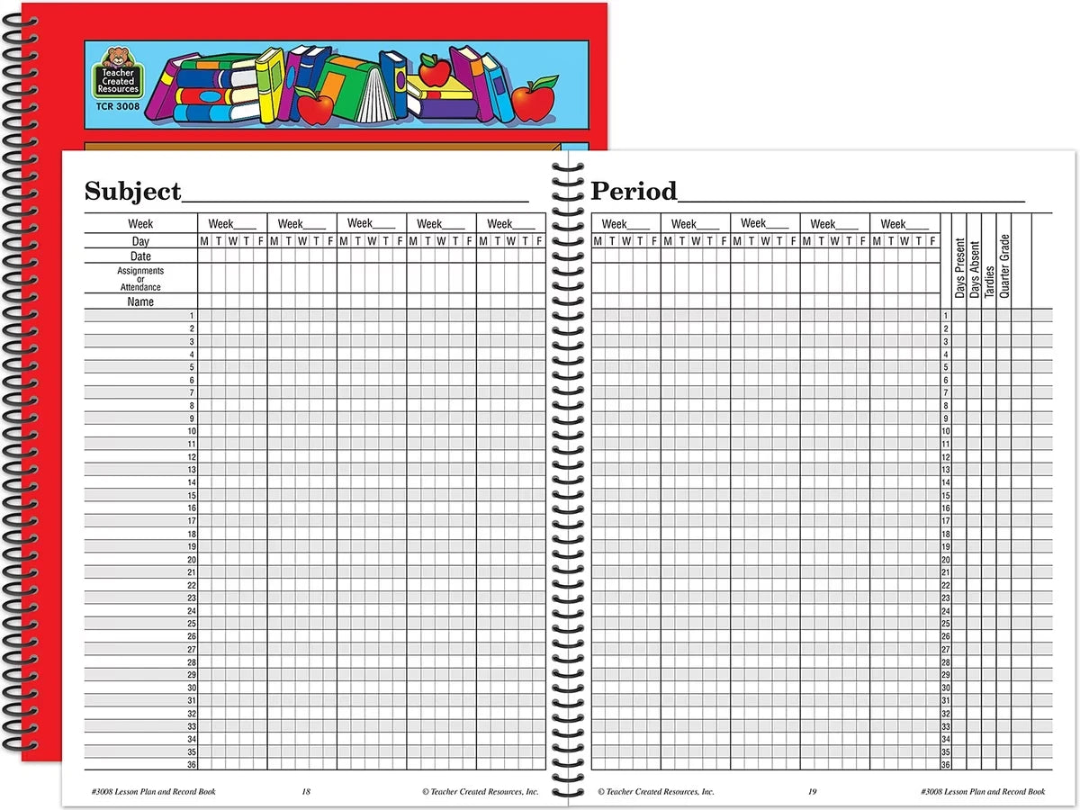 Classroom Lesson Plan & Record Book - US 7623