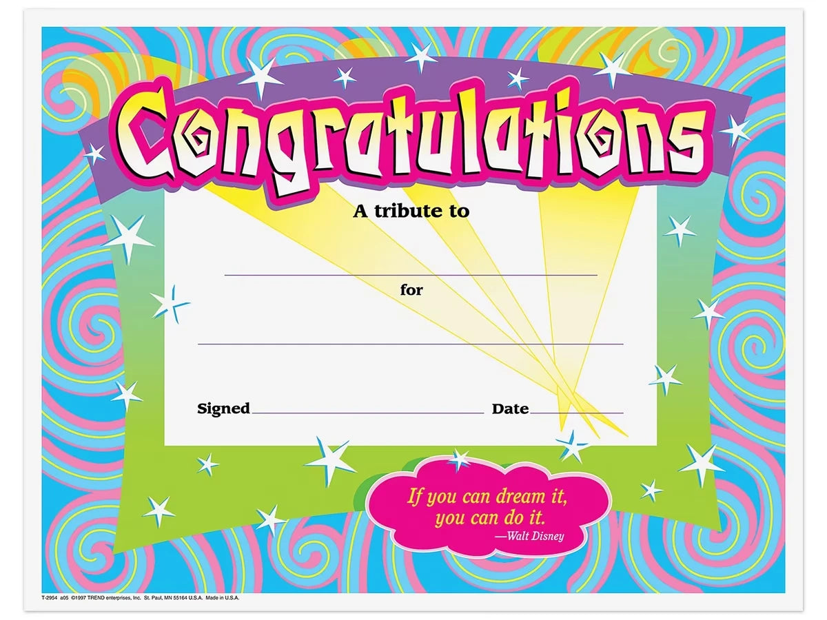 Colorful Congratulations Awards - US 1152