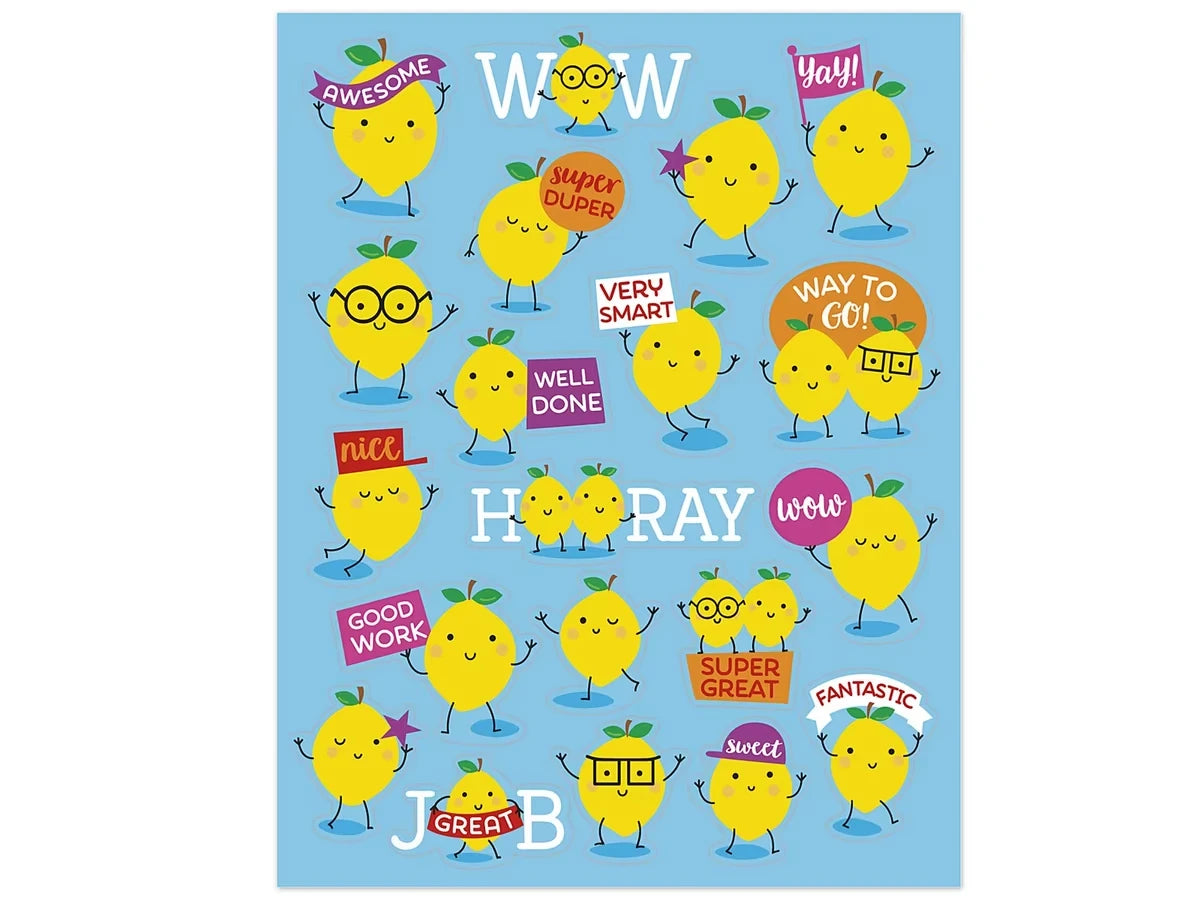 Lemon-Scented Motivational Stickers - US 7954