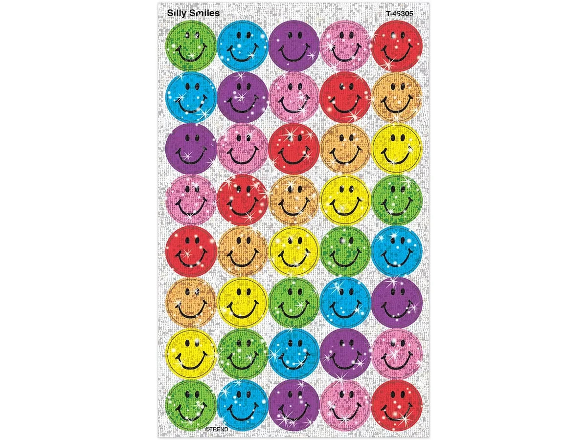 Sparkling Smiley Face Stickers - US 9041