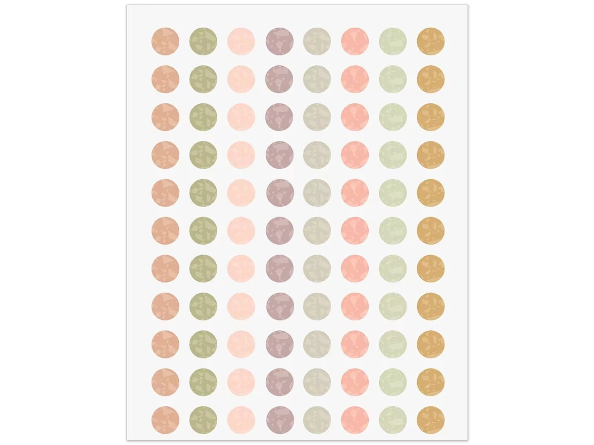 Terrazzo Tones Circle Mini Stickers - US 8495
