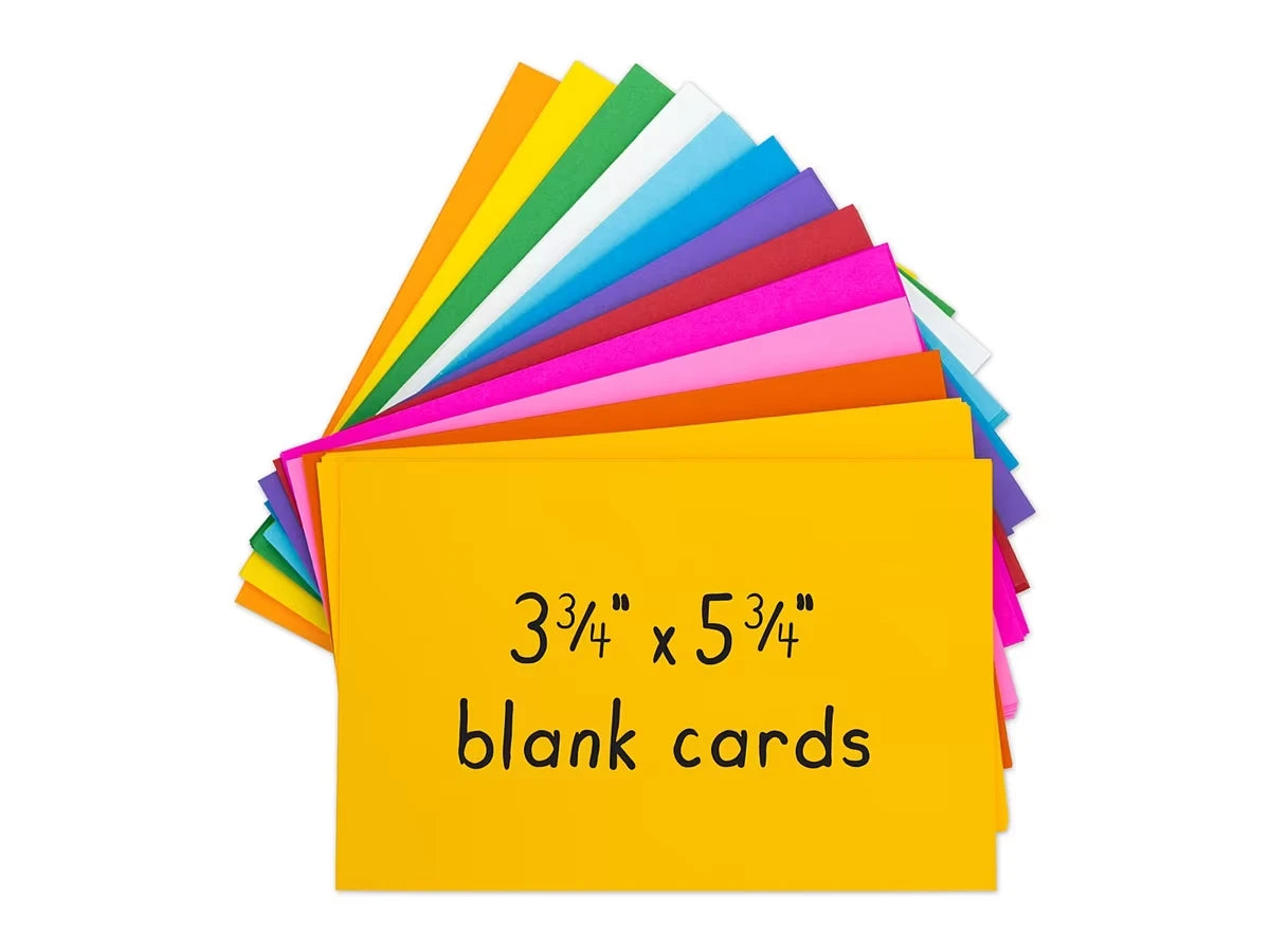 Bright Blank Flash Cards - Pack of 100 - US 4617