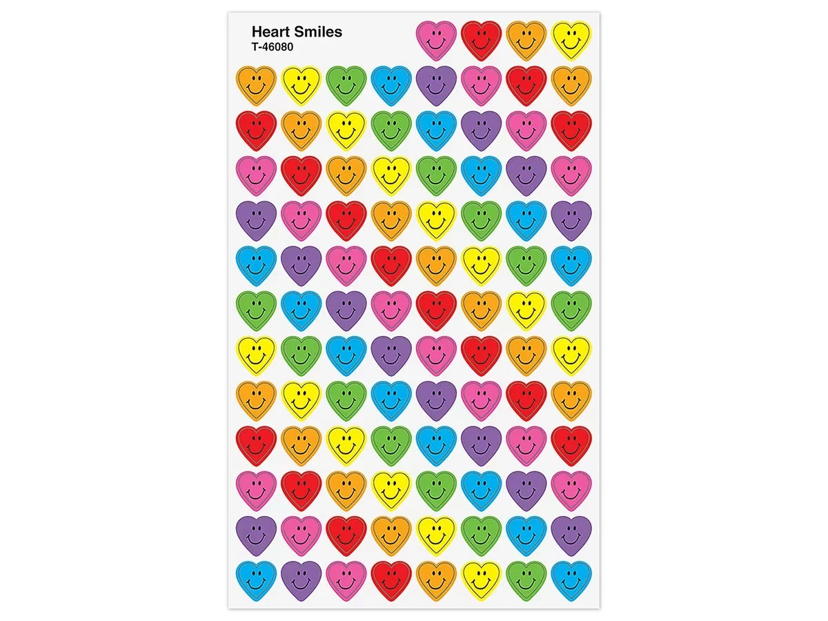 Smiling Heart Mini Stickers - Value Pack - US 9805