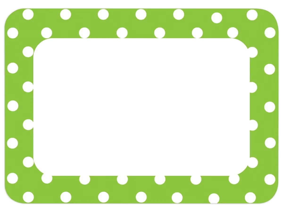Lime Green Polka Dot Name Tags - US 5252