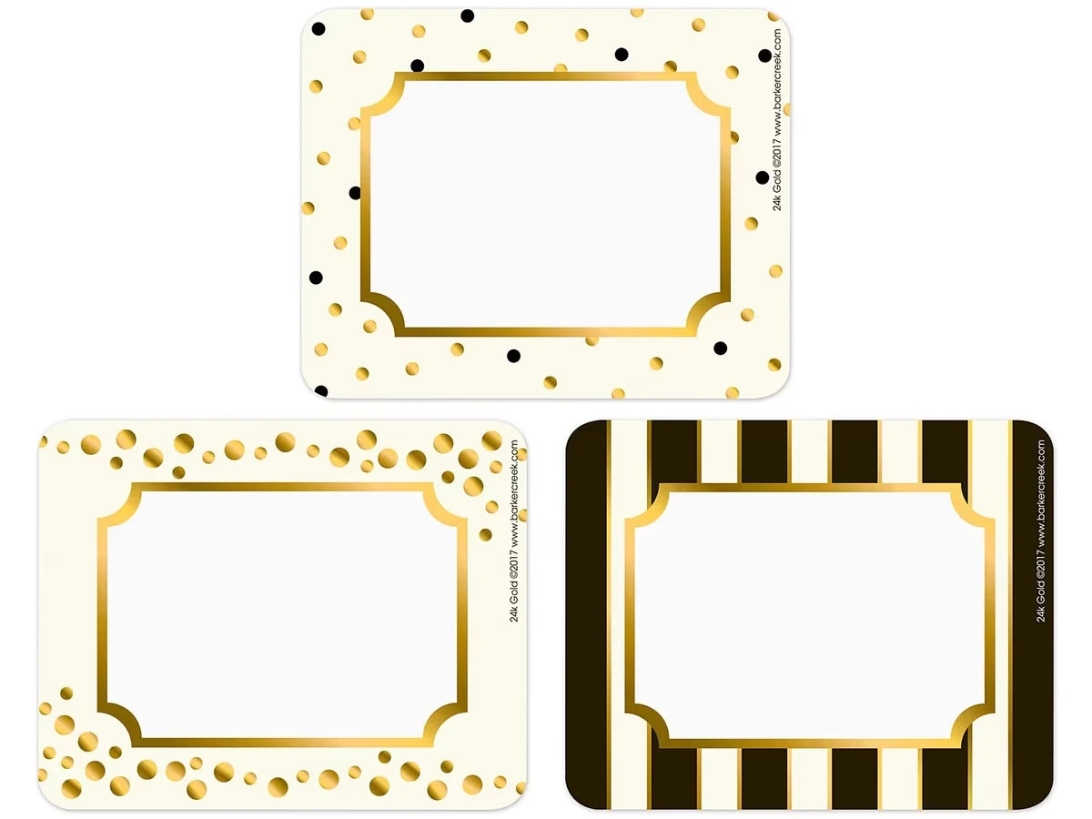 Gold Foil Name Tags - Variety Pack - US 8727