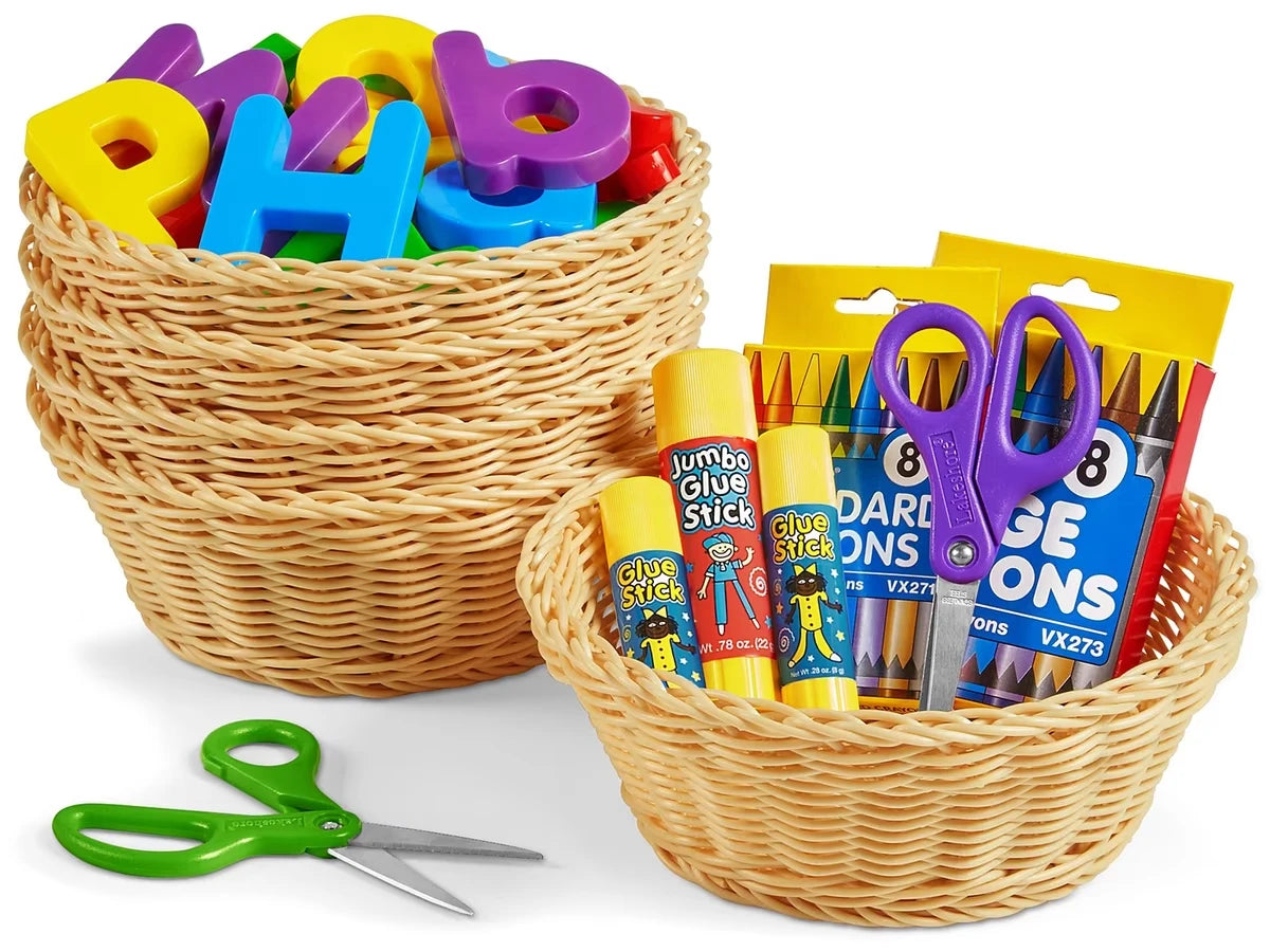 Dishwasher-Safe Round Natural Baskets - Set of 5 - US 8610