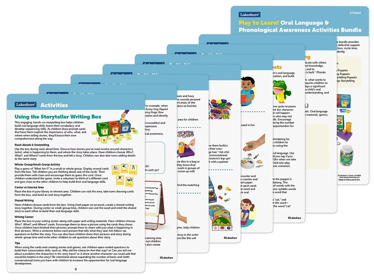 Play to Learn! Oral Language & Phonological Awareness Activities Bundle - US 9521