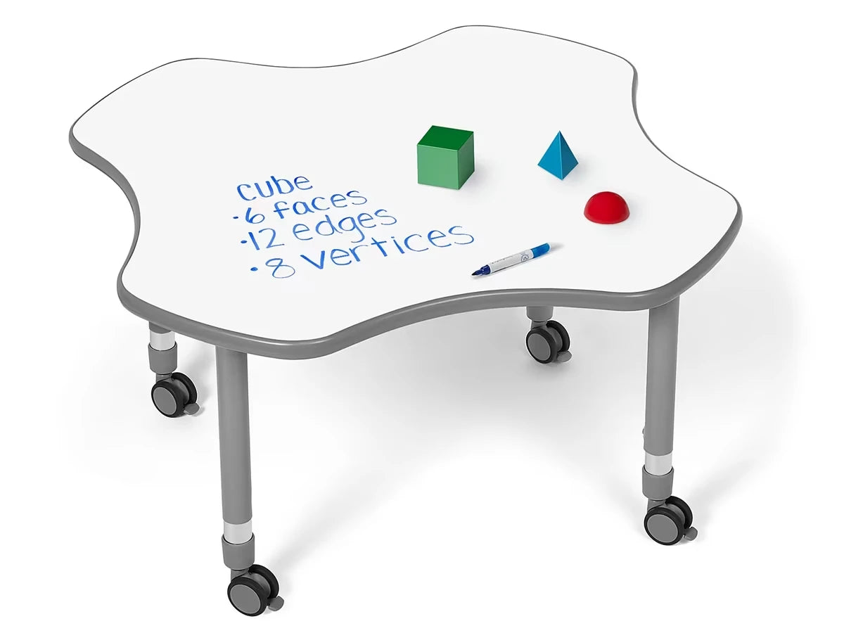 Flex-Space Write & Wipe Mobile Clover Table - US 9322