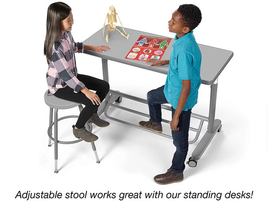 Flex-Space Height-Adjustable Stool - Gray - US 1451