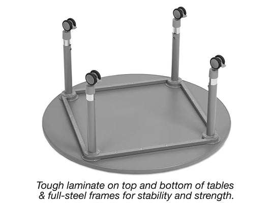 Flex-Space Mobile Round Tables - Gray - US 6205