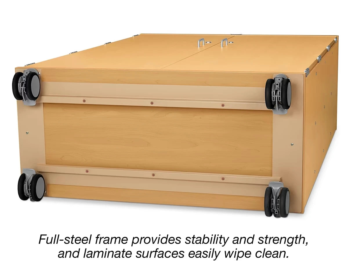 Flex-Space Mobile 4-Shelf Locking Storage Cabinet - Maple - US 2300
