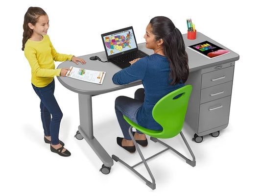 Flex-Space Mobile Teacher Desk - Gray - US 6794