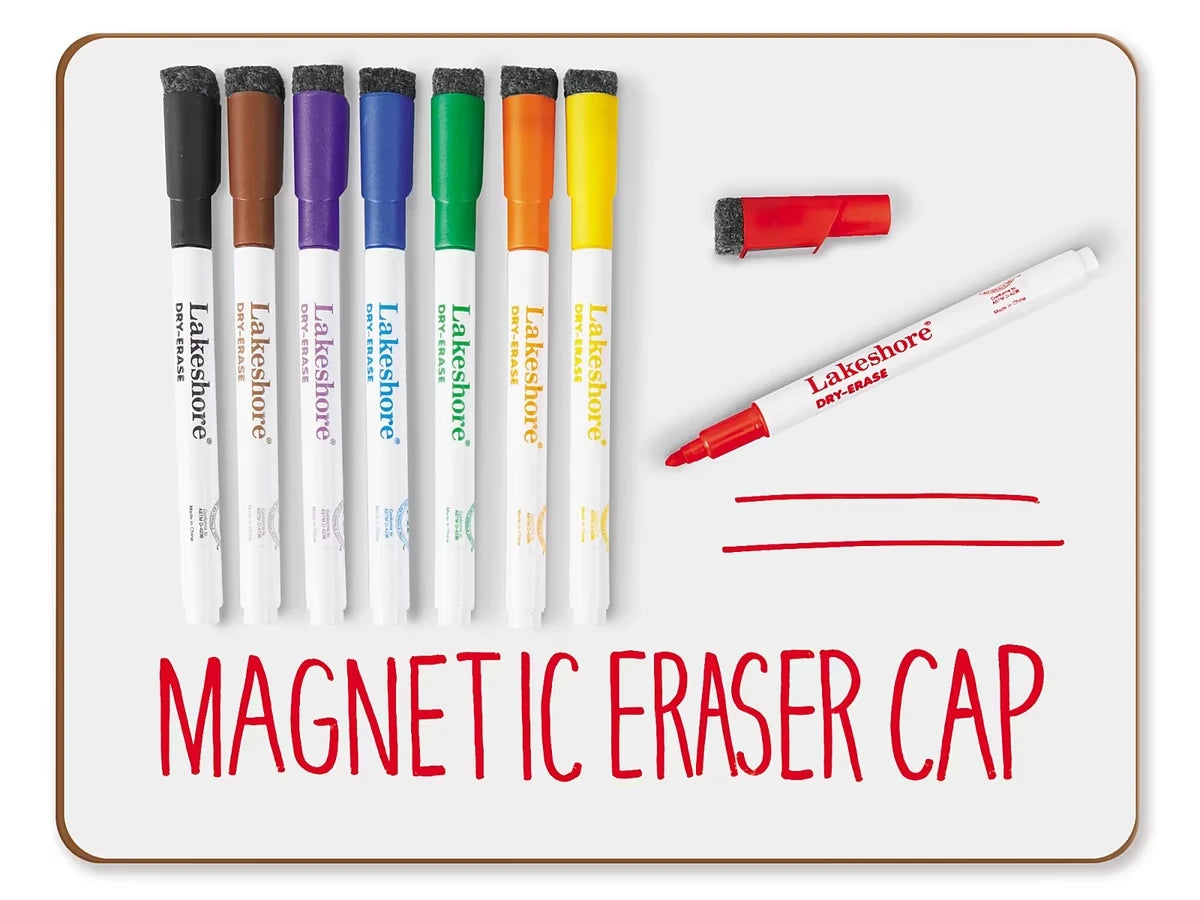 Magnetic Write & Wipe Markers with Eraser Caps - US 4607