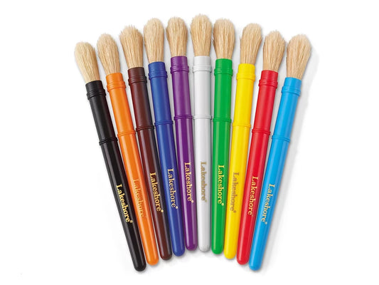 Natural-Bristle Paintbrushes - Set of 10 - US 4938