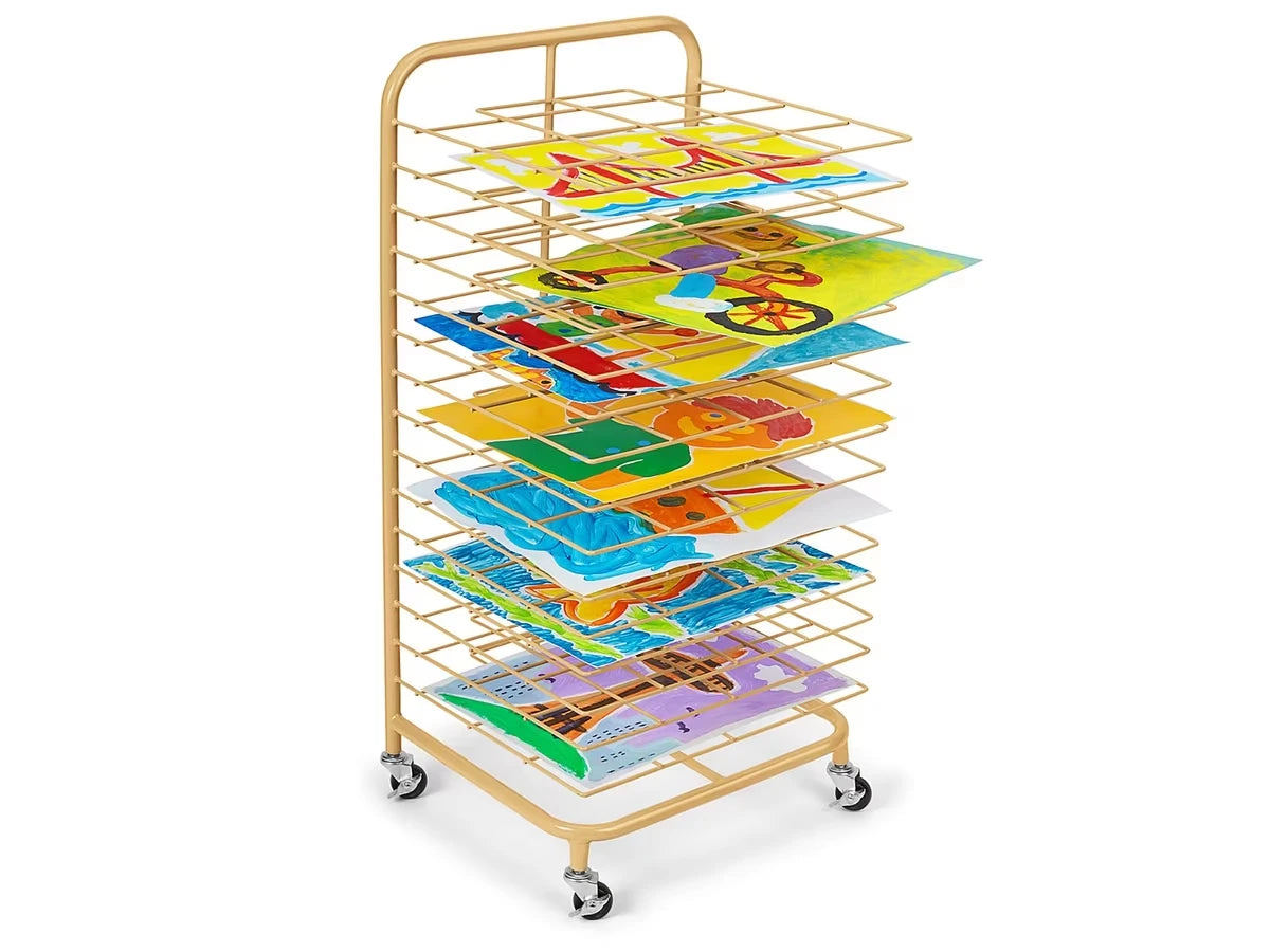 Lakeshore Double-Space Mobile Drying Rack - Natural Color - US 8960