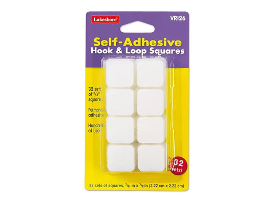 Self-Adhesive Hook & Loop Squares - Each Pack - US 6173