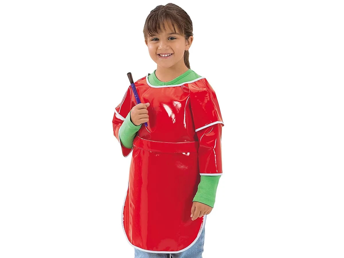 Heavy-Duty Mid-Sleeved Adjustable Vinyl Paint Apron - US 3258