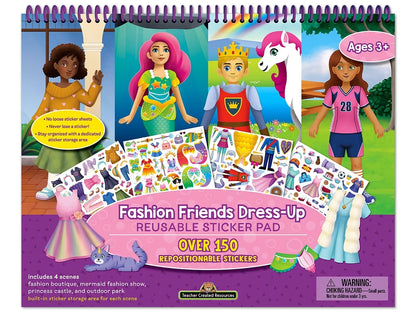 Fashion Friends Dress-Up Reusable Sticker Pad - US 8410