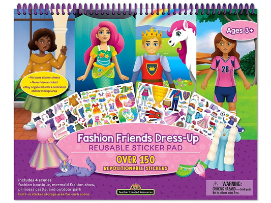 Fashion Friends Dress-Up Reusable Sticker Pad - US 8410