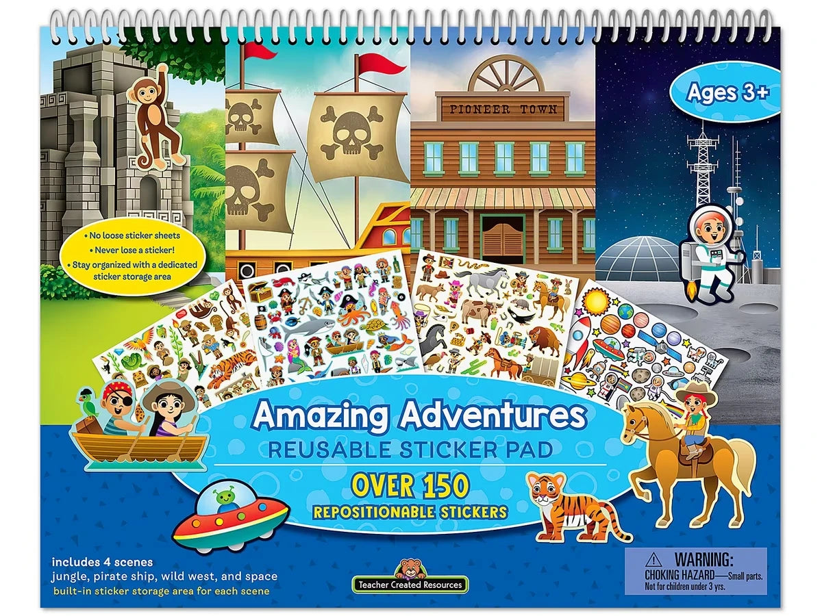 Amazing Adventures Reusable Sticker Pad - US 7502