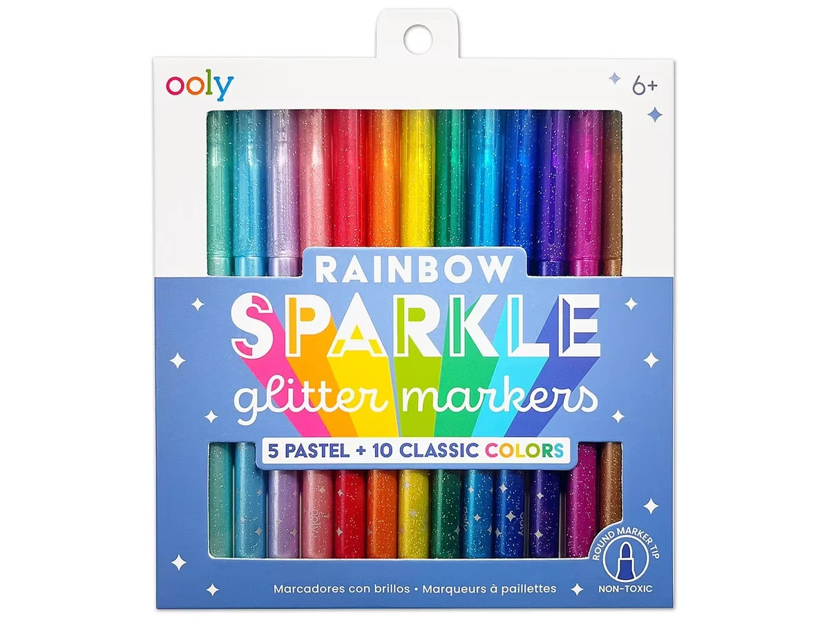 Rainbow Sparkle Glitter Markers - Set of 15 - US 8794