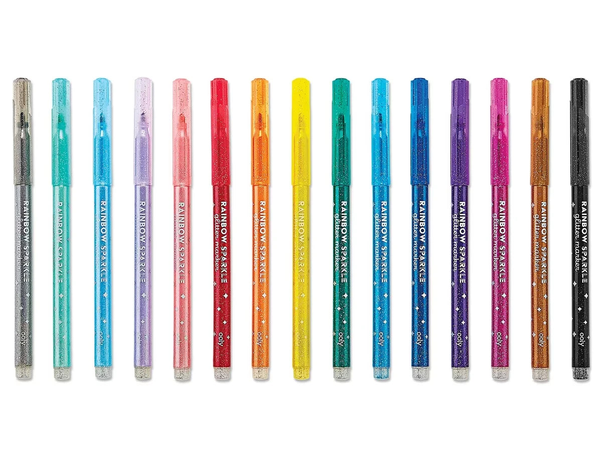 Rainbow Sparkle Glitter Markers - Set of 15 - US 8794