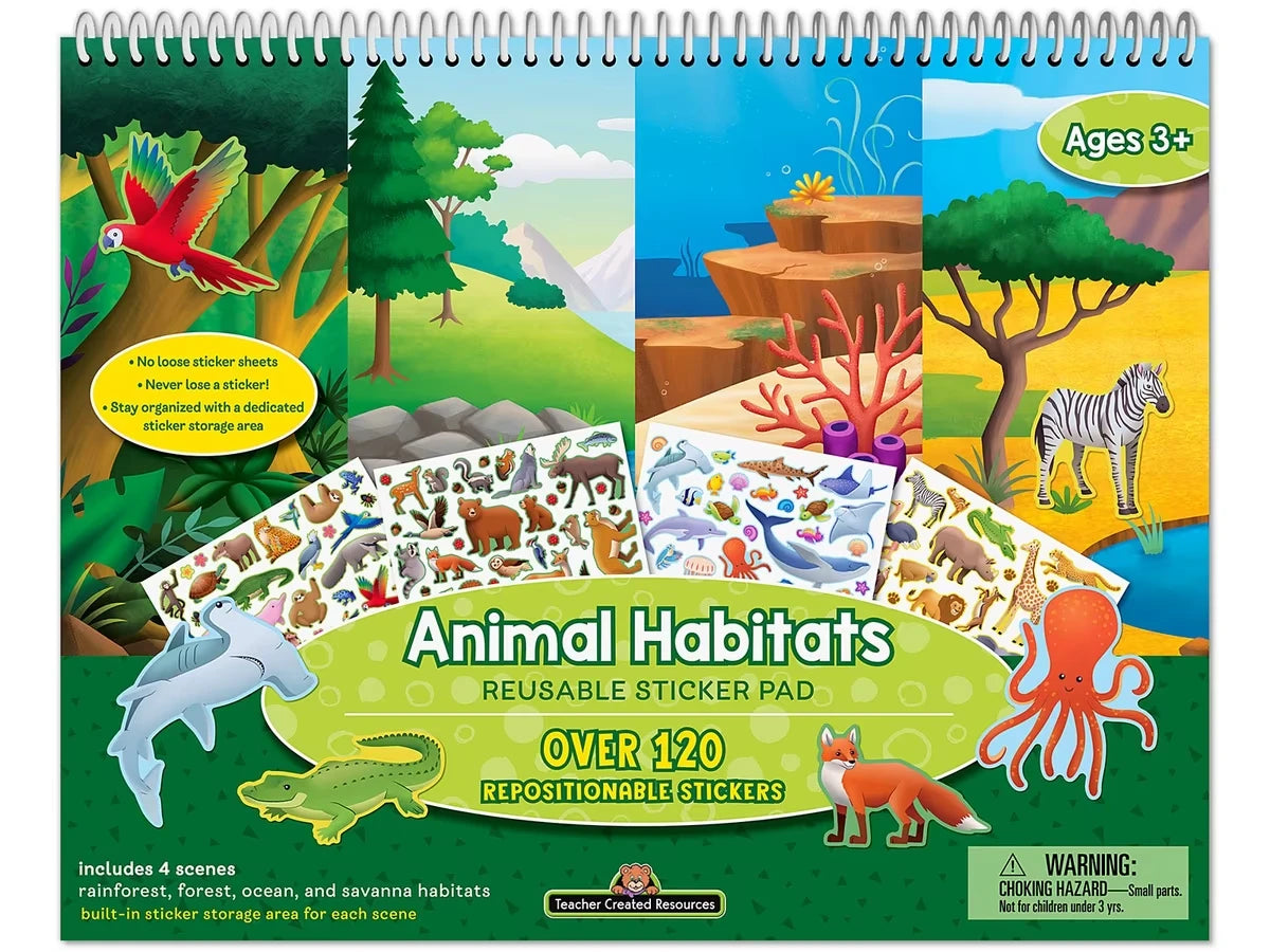 Animal Habitats Reusable Sticker Pad - US 8985
