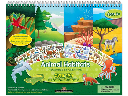Animal Habitats Reusable Sticker Pad - US 8985
