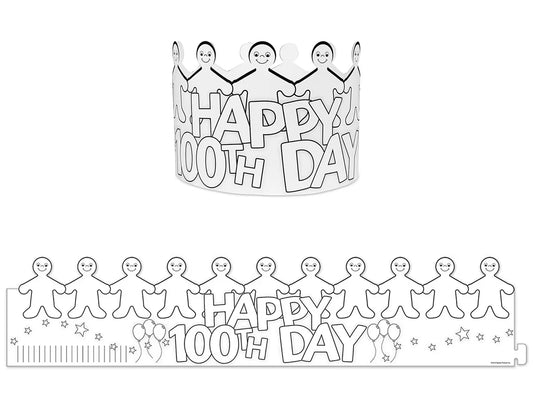 Design-Your-Own Happy 100th Day Crowns - US 9402