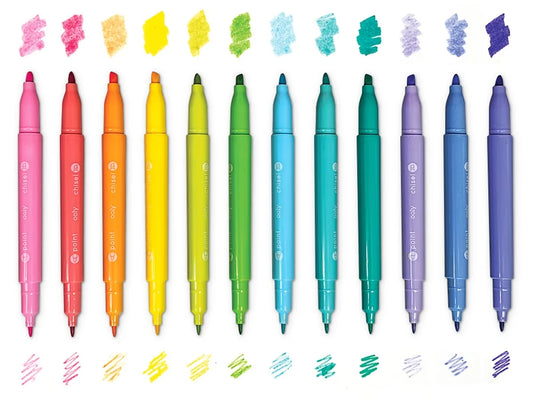 Pastel Dual-Tip Markers - Set of 12 - US 7189