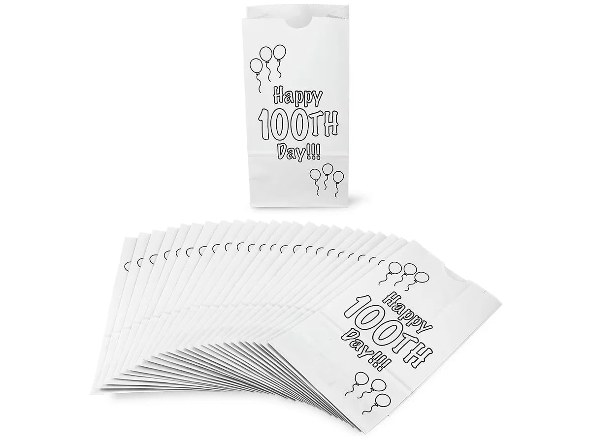 Design-Your-Own Happy 100th Day! Bags - Set of 25 - US 2622