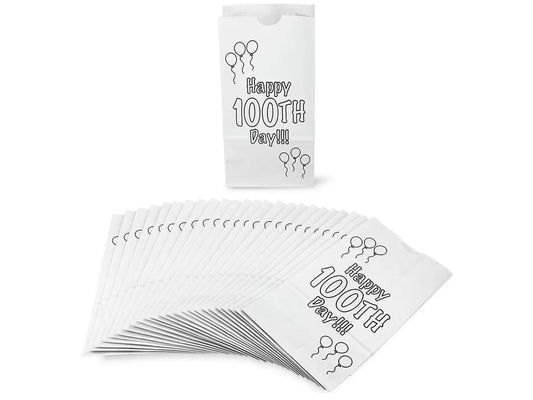 Design-Your-Own Happy 100th Day! Bags - Set of 25 - US 2622