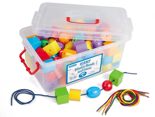 Giant Plastic Beads and Laces - US 2430