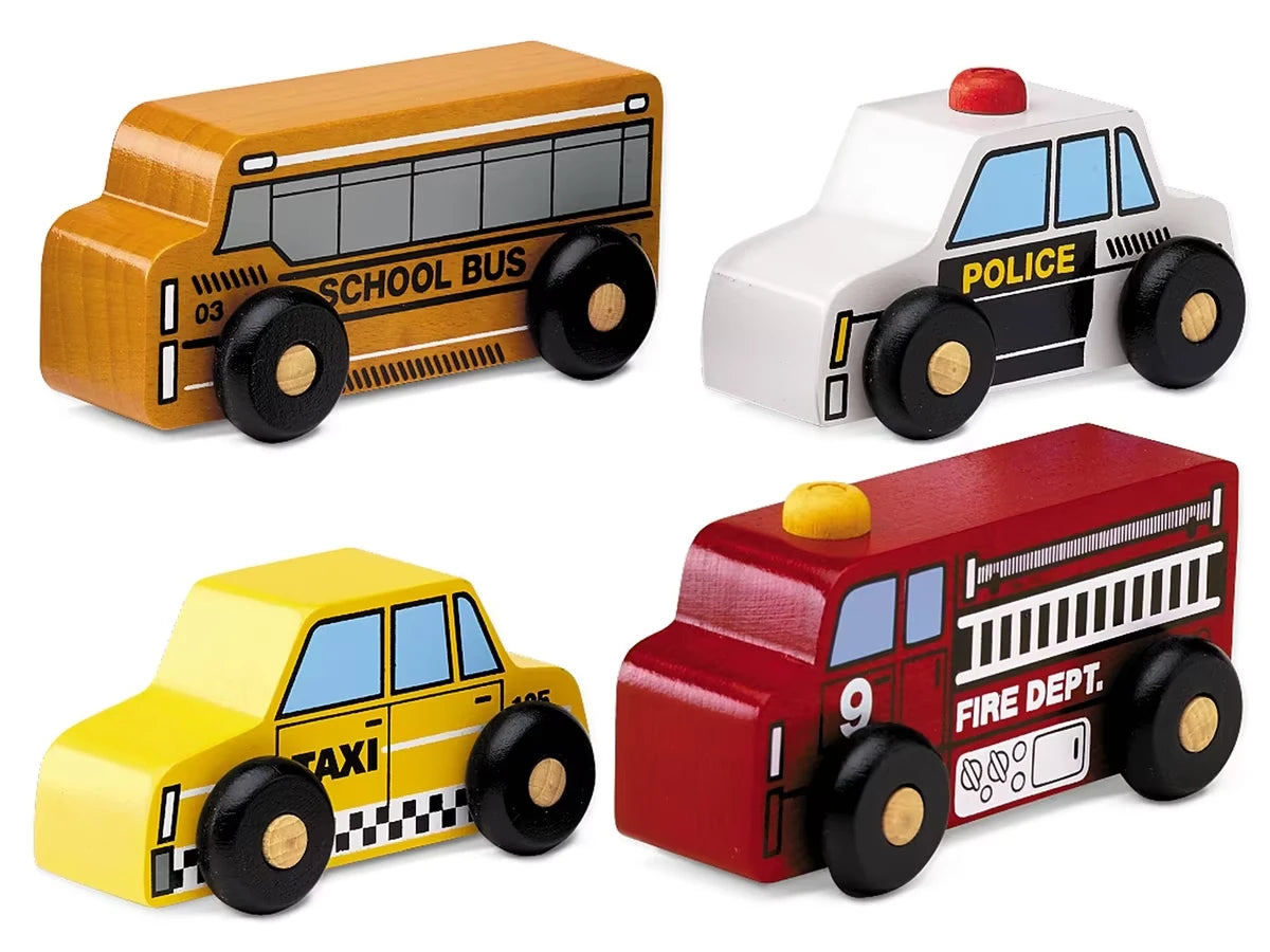 Block Play Vehicles - Set of 4 - US 9523