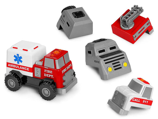 Build-A-Truck Magnetic Fire & Rescue Vehicles - US 3636