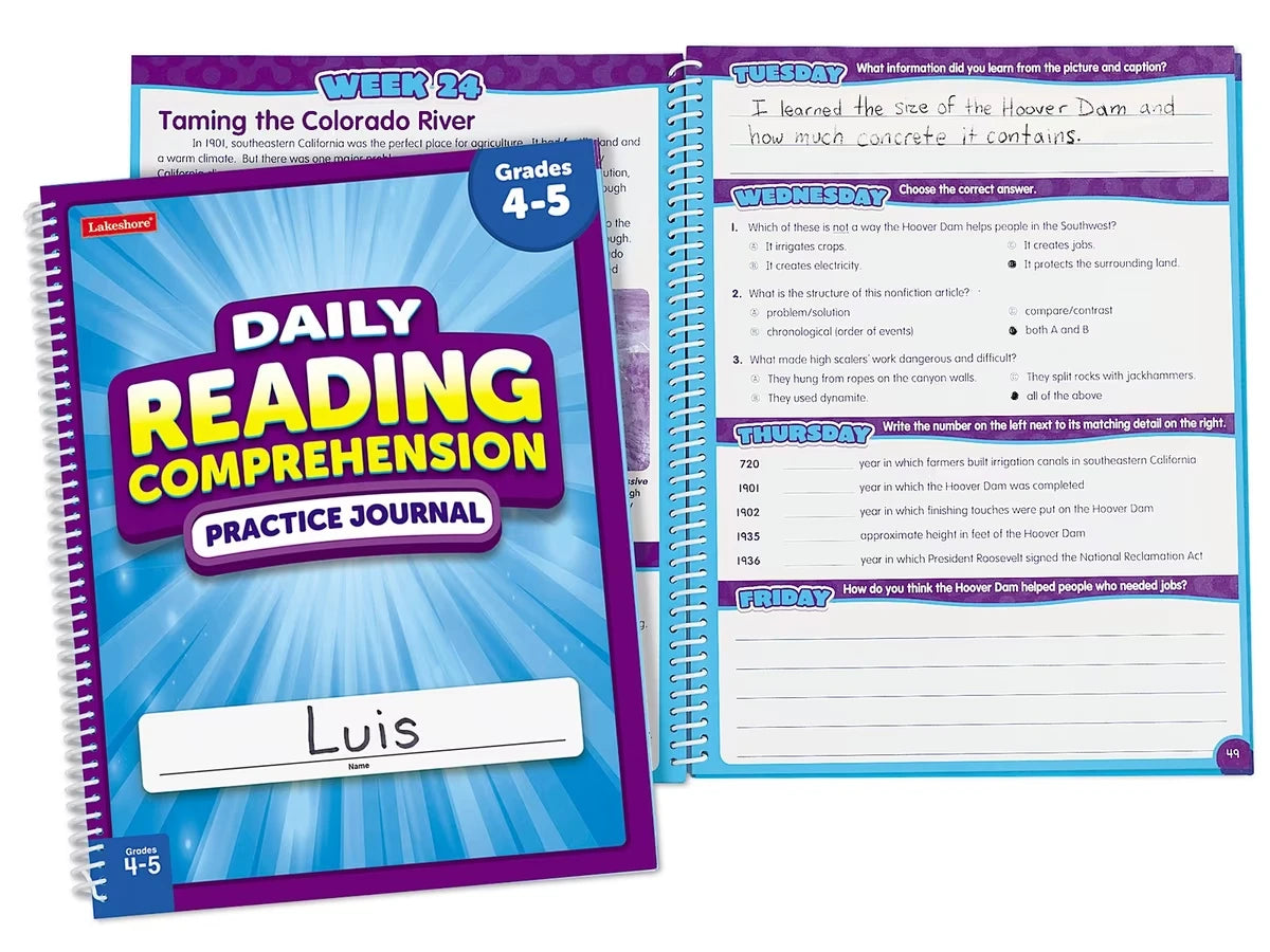 Reading Comprehension Daily Practice Journal - Gr. 4-5 - US 3669