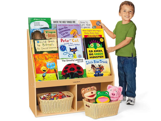 Classic Birch Help-Yourself Bookstand with Storage - US 8055