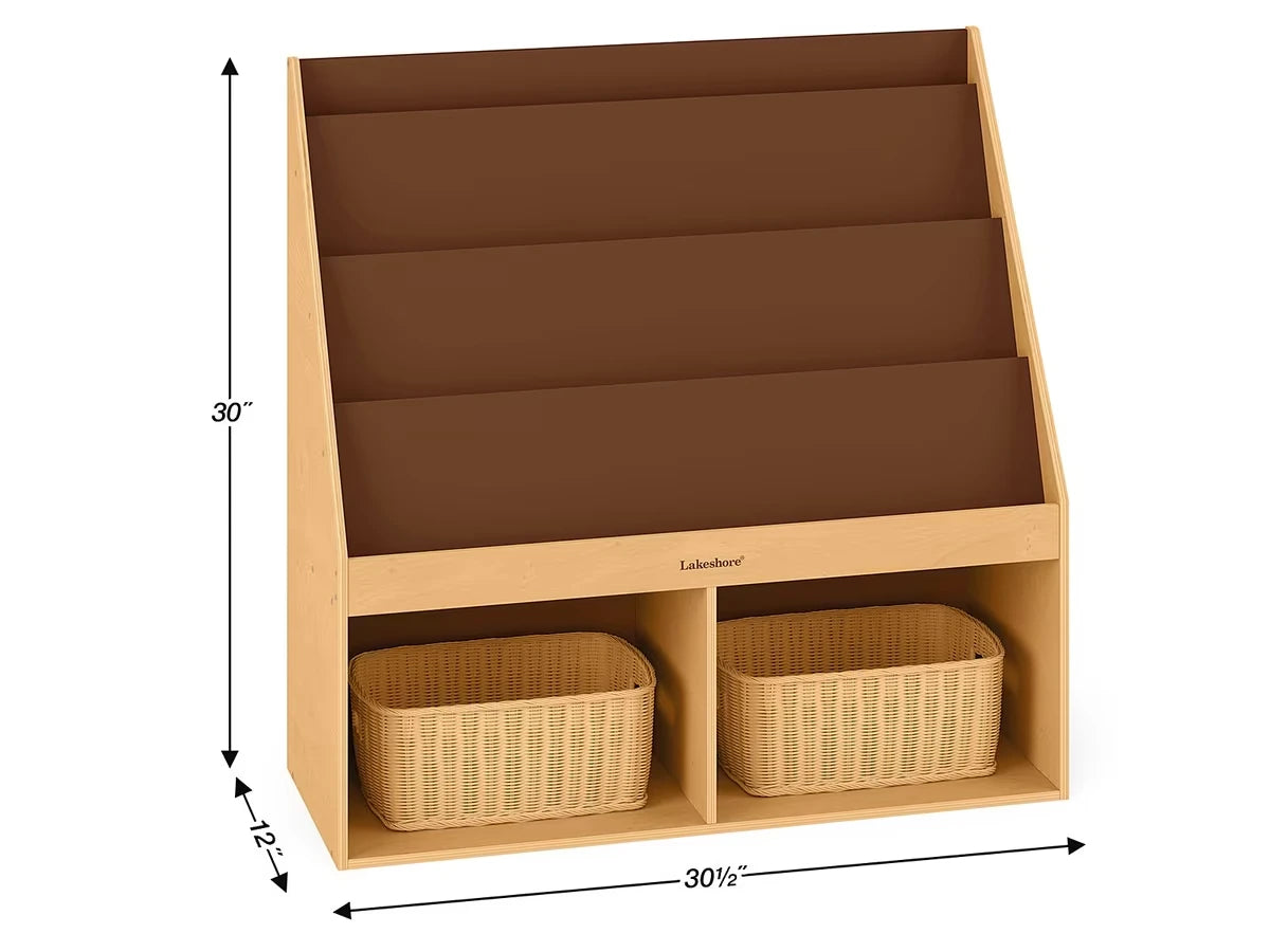 Classic Birch Help-Yourself Bookstand with Storage - US 8055