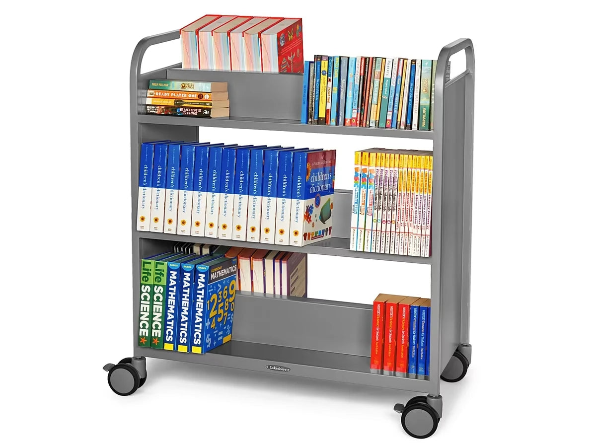 Flex-Space Double-Sided Book Cart - Gray - US 8484