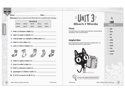 180 Days of Spelling Workbook - Gr. 2 - US 7457