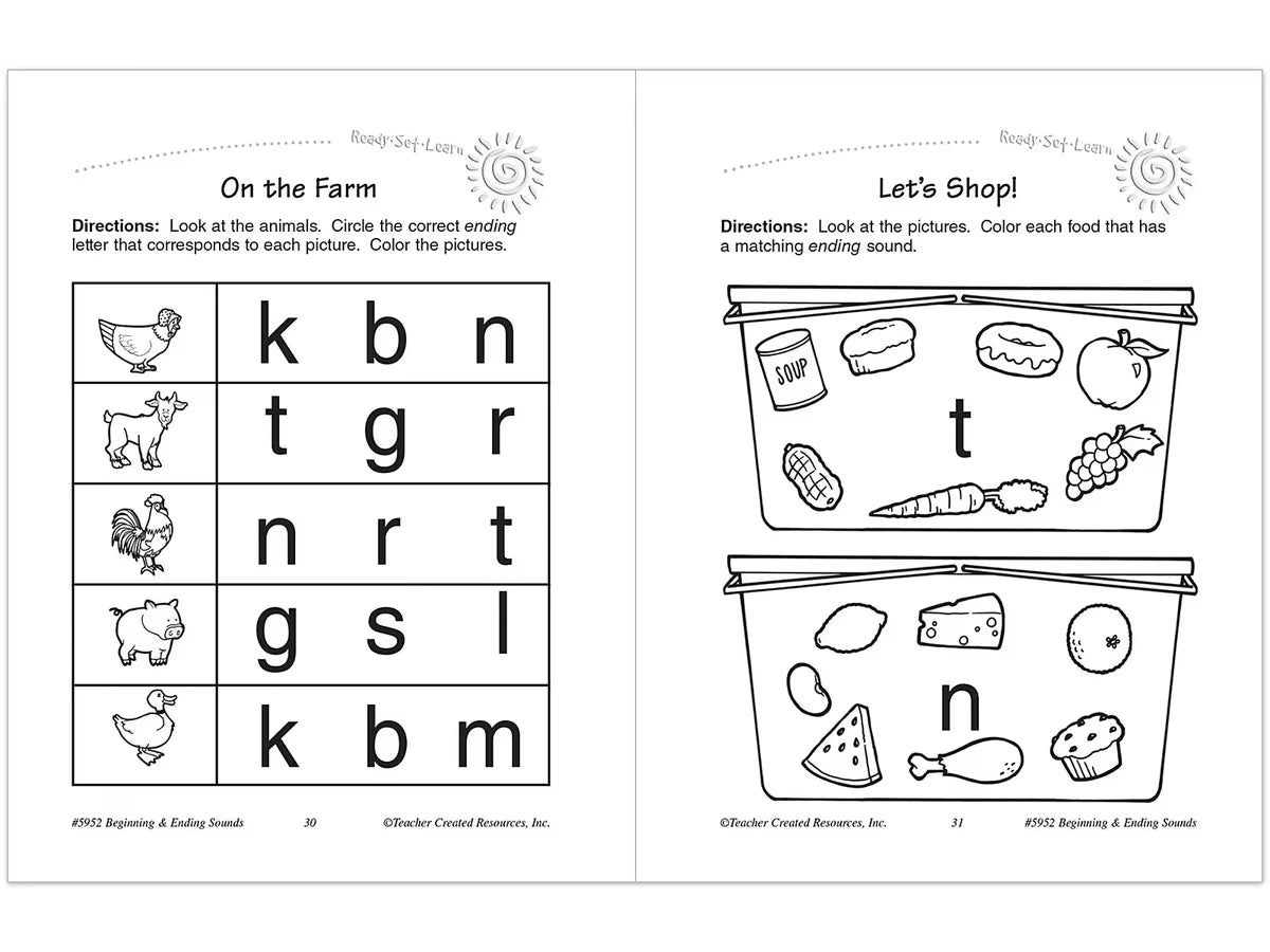 Beginning & Ending Sounds Workbook - US 9981