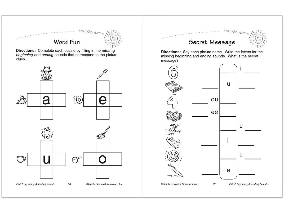 Beginning & Ending Sounds Workbook - US 9981