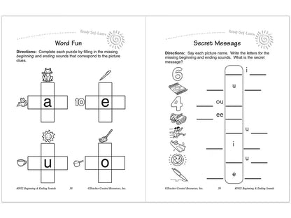 Beginning & Ending Sounds Workbook - US 9981