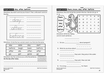 Spectrum® Sight-Words Workbook - Kindergarten - US 1946