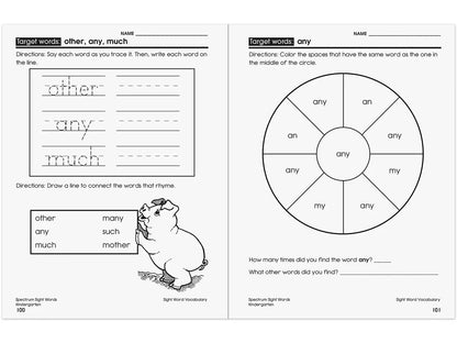 Spectrum® Sight-Words Workbook - Kindergarten - US 1946