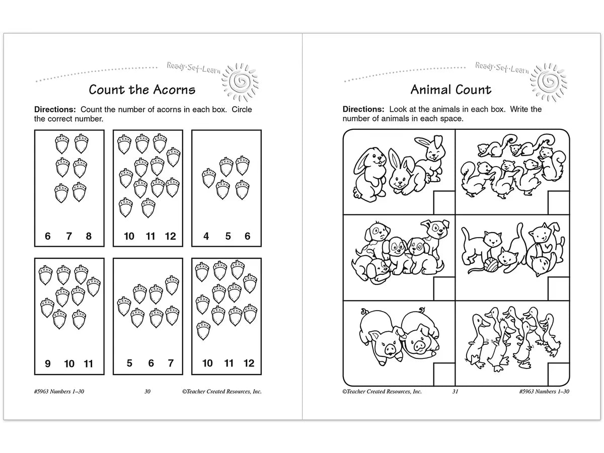 Numbers 1-30 Workbook - US 3012
