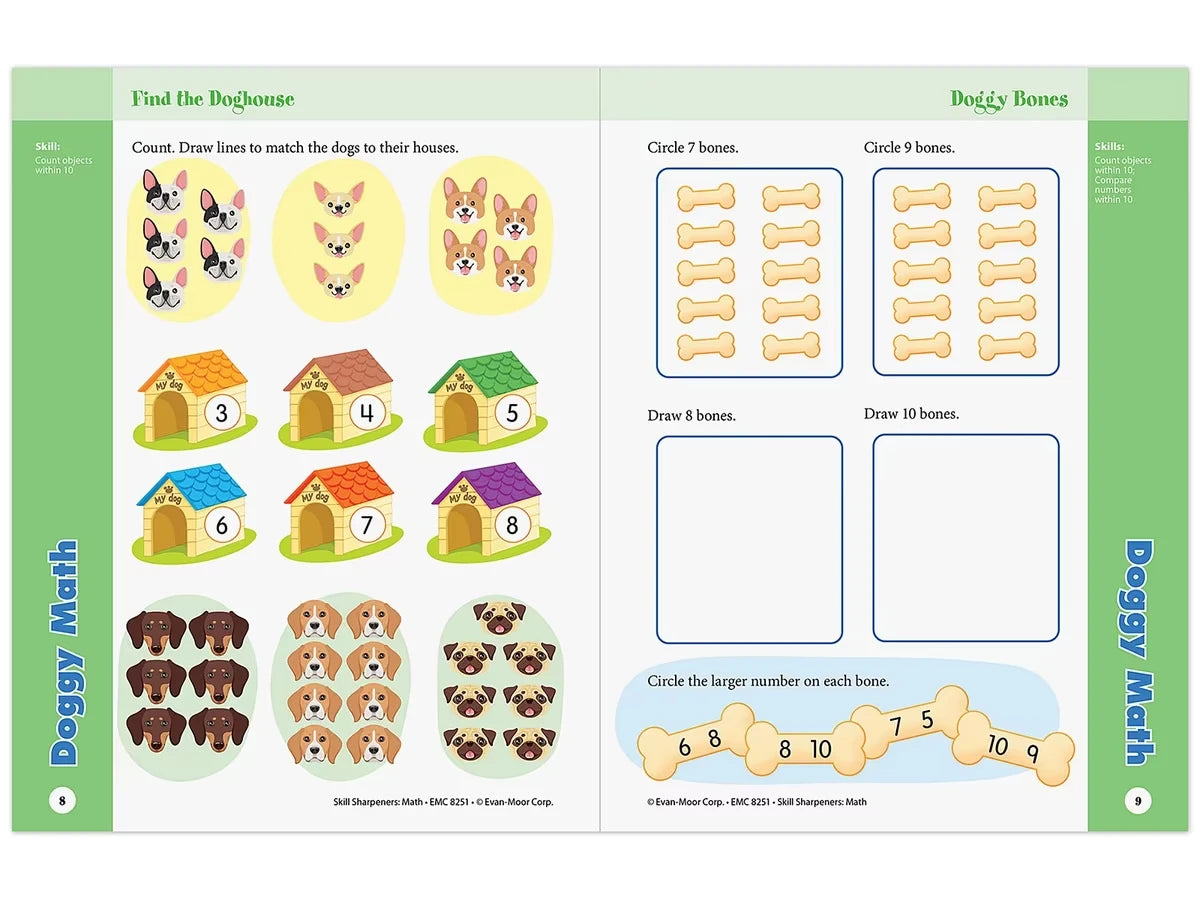 Math Skill Sharpeners Workbook - Kindergarten - US 6393